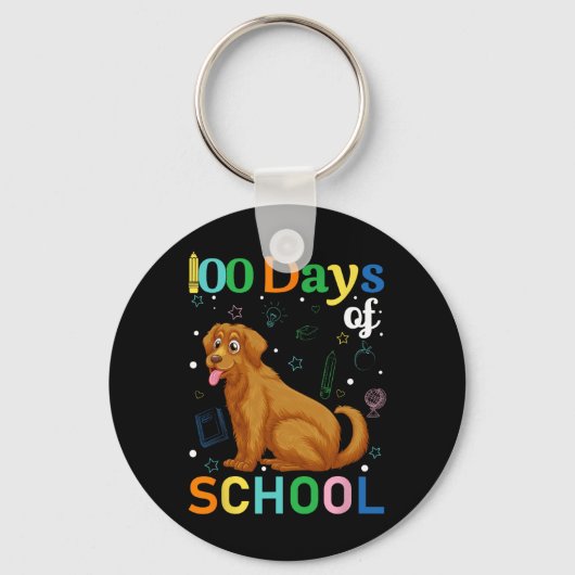 Cute Golden Retriever Hondenliefhebbers Student 10 Sleutelhanger (Voorkant)