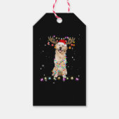 Cute Golden Retriever kerstlamour Reindeer Cadeaulabel (Voorkant)