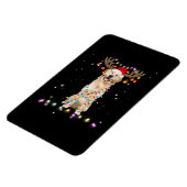 Cute Golden Retriever kerstlamour Reindeer Magneet (Linkerzijde)