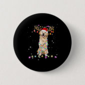 Cute Golden Retriever kerstlamour Reindeer Ronde Button 5,7 Cm (Voorkant)