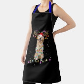 Cute Golden Retriever kerstlamour Reindeer Schort (Insitu)