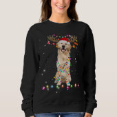 Cute Golden Retriever kerstlampjes Reindester Pa Trui (Voorkant)