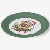 Cute Golden Retriever Kerstmis Papieren Bordje (Gekanteld)