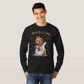 Cute Golden Retriever KerstPajama T-shirt (Voorkant volledig)
