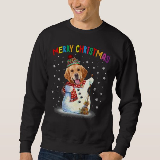 Cute Golden Retriever KerstPajama Trui (Voorkant)