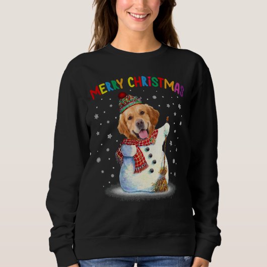 Cute Golden Retriever KerstPajama Trui (Voorkant)