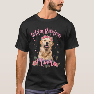 Cute Golden Retriever Mam Flower Hondenliefhebber T-shirt