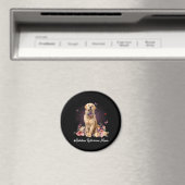 Cute Golden Retriever mama Flower Happy Moeder Magneet (Insitu (Vaatwasser))