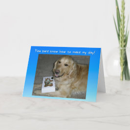 Cute Golden Retriever met Behandelingen Bedankt Kaart