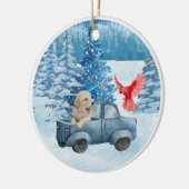 Cute Golden Retriever Pup Xmas Ornament (Links)