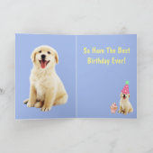 Cute Golden Retriever Puppy Birthday Kaart (Binnen)