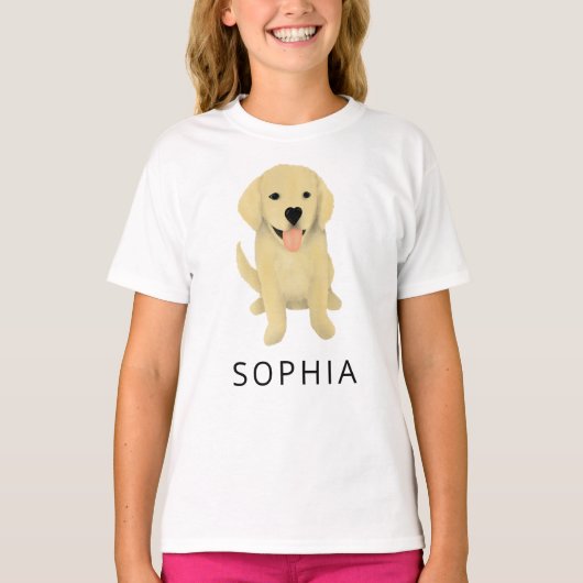 Cute Golden Retriever Puppy Dog T-shirt (Voorkant)
