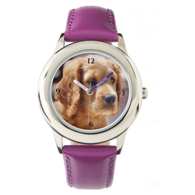 Cute Golden Retriever Puppy Horloge (Voorkant)