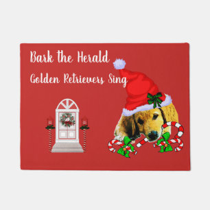 Cute Golden Retriever Puppy Kerstmis Deurmat