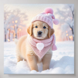 Cute Golden Retriever Puppy Poster