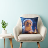 Cute Golden Retriever Puppy Under Starry Night Sky Kussen (Stoel)