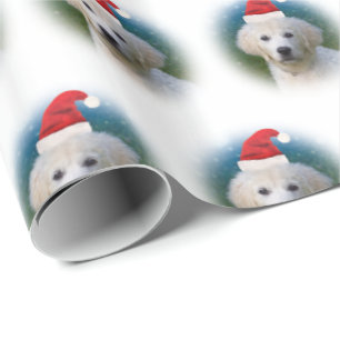 Cute Golden Retriever Puppy Wearing Santa Hat Cadeaupapier