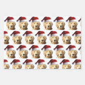 Cute Golden Retriever Santa Claus Inpakpapier Vel (Voorkant 2)