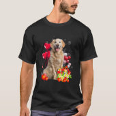 Cute Golden Retriever Valentine's Day Dog Heart Fl T-shirt (Voorkant)