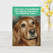 Cute Golden Retriever vermenigvuldigt de leeftijd Kaart (Gele Bloem)