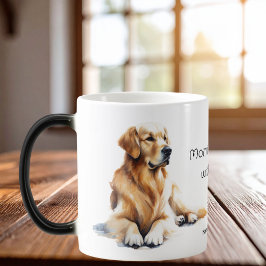 Cute Golden Retriever Watercolor Personalize Magische Mok