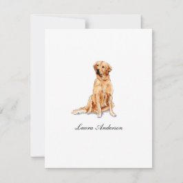 Cute Golden Retriever waterverf Flat Bedankkaart