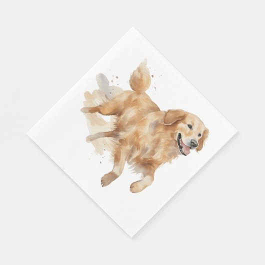 Cute Golden Retriever Waterverf Puppy Dog Servet (Hoek)
