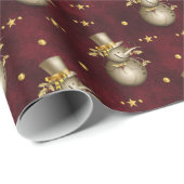Cute Golden Snowman Cadeaupapier (Rol Hoek)