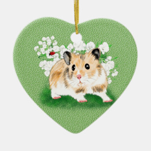 Cute golden Syrian Hamster art giften accessoires Keramisch Ornament