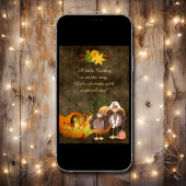 Cute Golden Thanksgiving Boy Turkey Baby shower Kaart