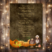Cute Golden Thanksgiving Boy Turkey Baby shower Kaart