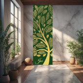 Cute Golden Tree of Life Greenery Foliage Elegant Yogamat