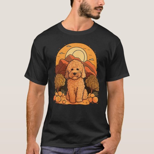 Cute Goldendoodle Dog on Golden Doodle T-shirt (Voorkant)