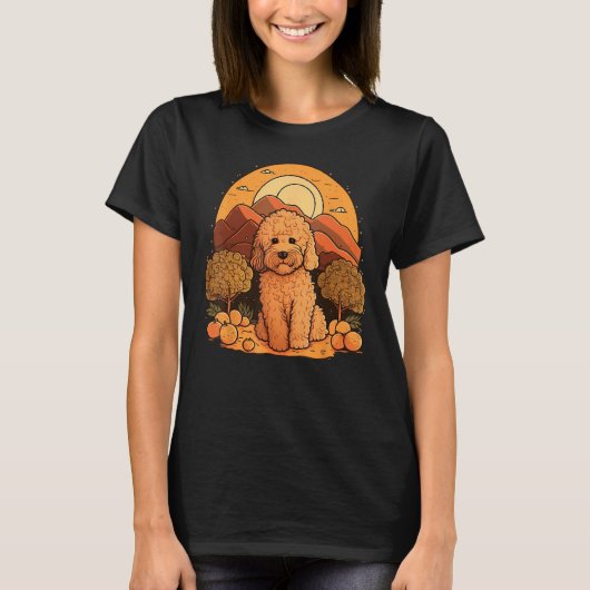 Cute Goldendoodle Dog on Golden Doodle T-shirt (Voorkant)