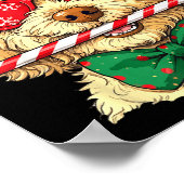 Cute Goldendoodle Dogs Christmas Lights Golden Doo Poster (Hoek)