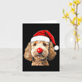 Cute Goldendoodle Dogs Christmas Santa Golden Dood Kaart (Gele Bloem)