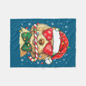 Cute Goldendoodle Santa Hat Xmas Lights Goldendood Fleece Deken (Voorkant (Horizontaal))