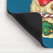 Cute Goldendoodle Santa Hat Xmas Lights Goldendood Muismat (Hoek)