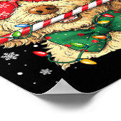 Cute Goldendoodle Santa Hat Xmas Lights Goldendood Poster (Hoek)