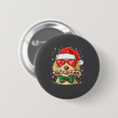 Cute Goldendoodle Santa Hat Xmas Lights Goldendood Ronde Button 5,7 Cm (Voorkant /achterkant)