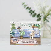 Cute Goldenle Cozy New Home Moving        Aankondigingskaart (Staand voorkant)