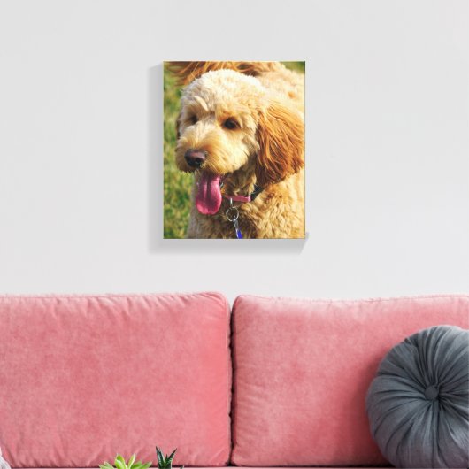 Cute Goldenle Dog Canvas Afdruk (Insitu (Woonkamer))