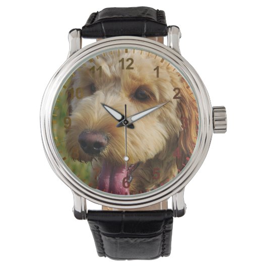Cute Goldenle Dog Horloge (Voorkant)