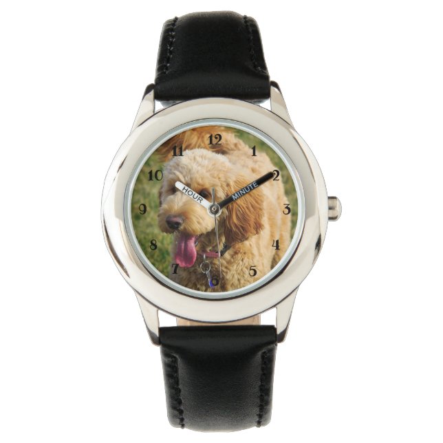 Cute Goldenle Dog Horloge (Voorkant)