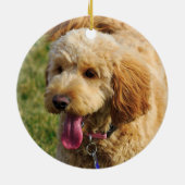 Cute Goldenle Dog Keramisch Ornament (Achterkant)