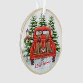 Cute Goldenles  Red Truck Ornament (voorkant)