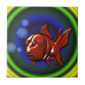Cute Goldfish Abstracte Art Tile Tegeltje (Voorkant)