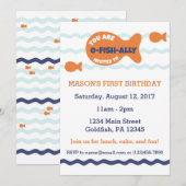 Cute Goldfish Birthday-uitnodiging Kaart (Voorkant / Achterkant)