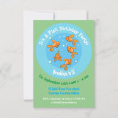 Cute Goldfish cartoon verjaardaguitnodiging Kaart (Voorkant)