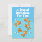 Cute Goldfish cartoon verjaardaguitnodiging Kaart (Achterkant)